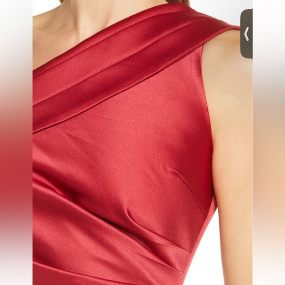 PLEATED ONE-SHOULDER SATIN DRESS - Picture 5 of 6